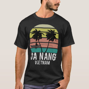Da Nang Stadt Vietnam Retro Sonnenuntergang T-Shirt