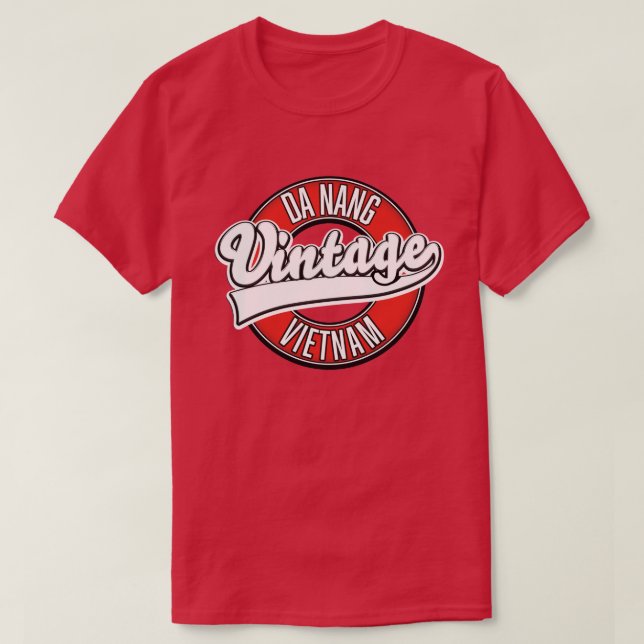Da Nang vietnam Retro-Logo Einladung Postkarte T-Shirt (Design vorne)