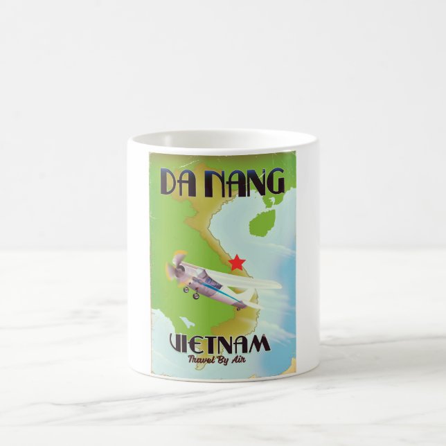 Da Nang Vietnam Vintage Reiseplakat Kaffeetasse (Mittel)