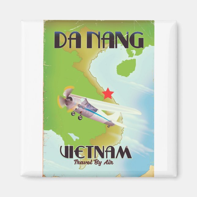 Da Nang Vietnam Vintage Reiseplakat Magnet (Vorne)