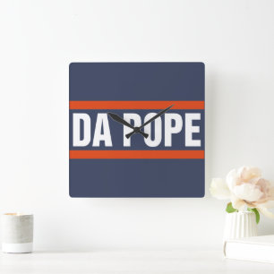 Da Pope aus Amerika Chicago Papst Leo XIV Provost Quadratische Wanduhr