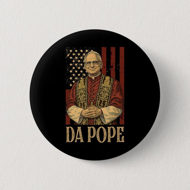 Da Pope Leo Xiv Neuer Papst Funny Spaß Männer Frau Button (Vorderseite)