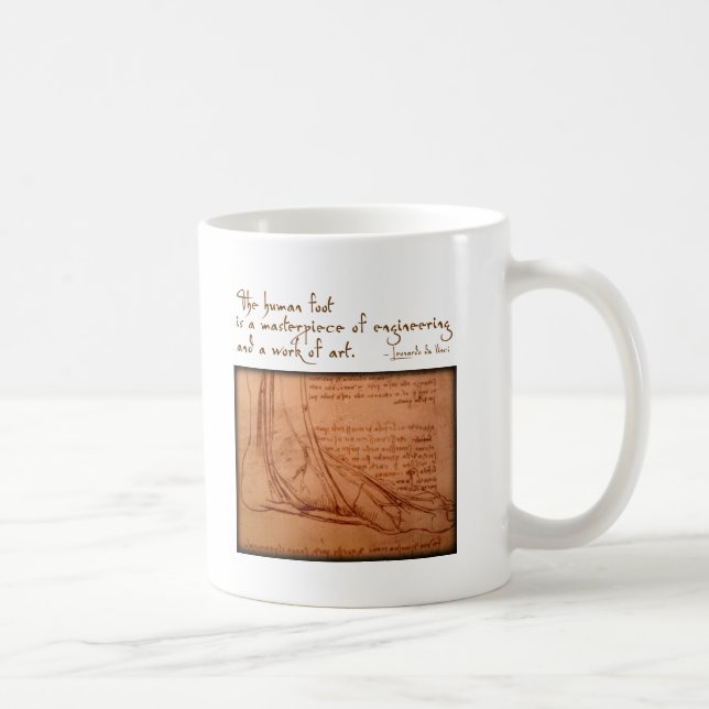 da Vinci: "Der menschliche Fuß ist… " Kaffeetasse (Rechts)