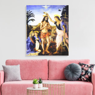 Da Vinci Die Taufe Christi Fine Art Classic Leinwanddruck