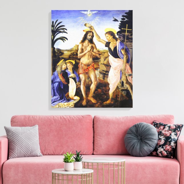 Da Vinci Die Taufe Christi Fine Art Classic Leinwanddruck (Insitu (Wohnzimmer))