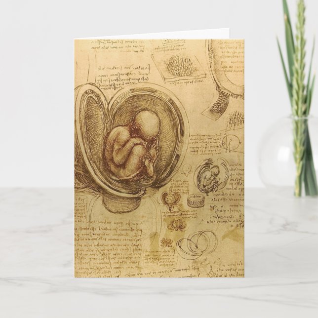 da Vinci - Embryo-Skizze Karte (Vorderseite)