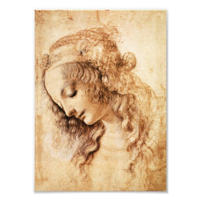 Da Vinci Frauenkopfdruck Fotodruck (Vorne)