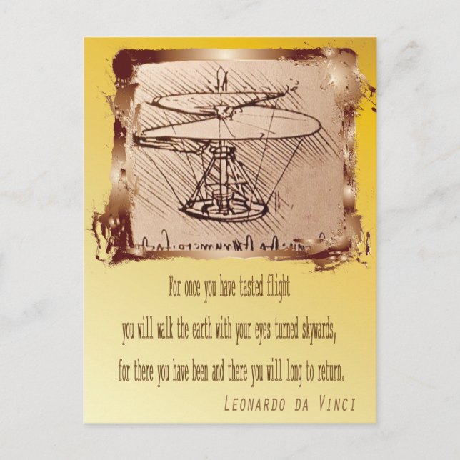 Da Vinci Helicopter 🚁 ✨ Sonderbudget Postkarte (Vorderseite)