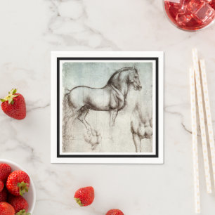 Da Vinci Horse Study Renaissance Sketch Kunst, Dic Serviette
