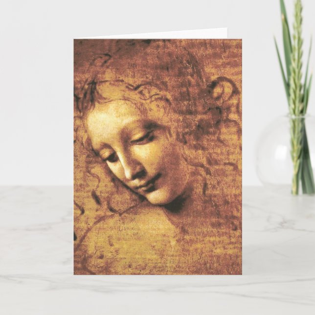 Da Vinci La Scapigliata Grußkarte Karte (Vorderseite)