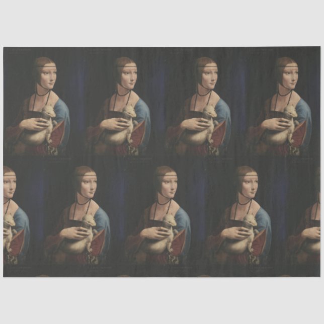 DA VINCI LADY MIT EINEM ARMINE TISSUPAPIER SEIDENPAPIER (Vorderseite)