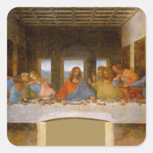 Da Vinci Last Supper Fine Art Classic Quadratischer Aufkleber