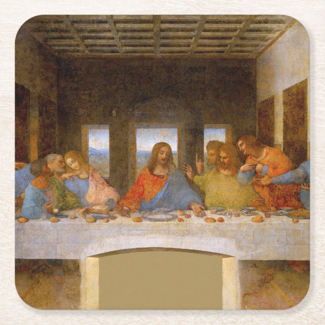 Da Vinci Last Supper Fine Art Classic Rechteckiger Pappuntersetzer (Vorderseite)
