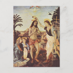 Da Vinci Leonardo - Die Taufe Christi Postkarte