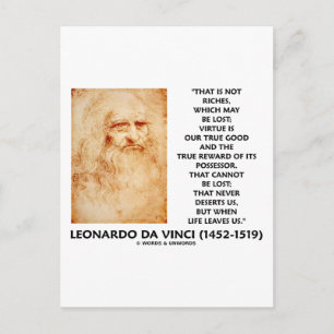 da Vinci nicht Riches Lost Tugend ist unser wahres Postkarte