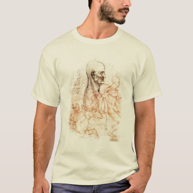 da Vinci-Skizze -- Mann und Pferd T-Shirt (Vorderseite)