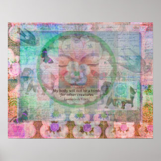Da Vinci Vegetarian Zitat Poster