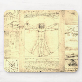 Da Vinci Vitruvian Collage Mousepad