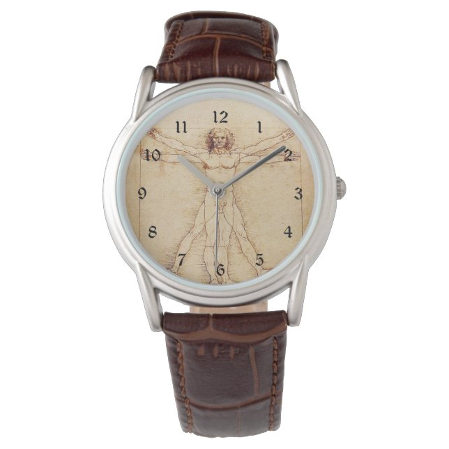 Da Vinci Vitruvian Man Armbanduhr (Vorderseite)