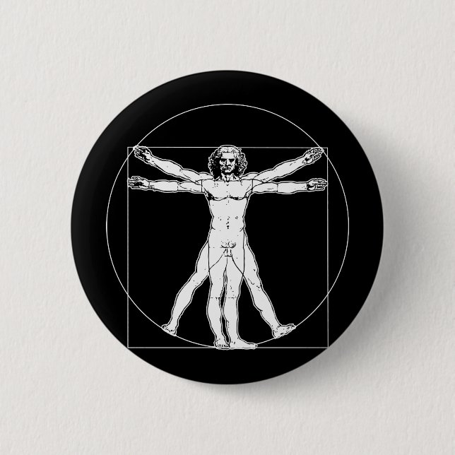 Da Vinci Vitruvian Man Button (Vorderseite)