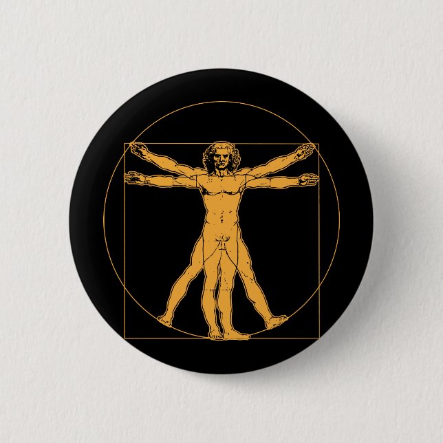 Da Vinci Vitruvian Man Button (Vorderseite)