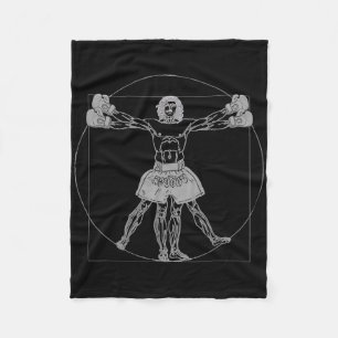 Da Vinci Vitruvian Man Muay Thai Mma Straßenkampf Fleecedecke