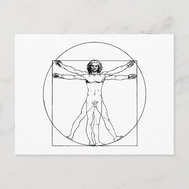 Da Vinci Vitruvian Man Postcard Postkarte (Vorderseite)