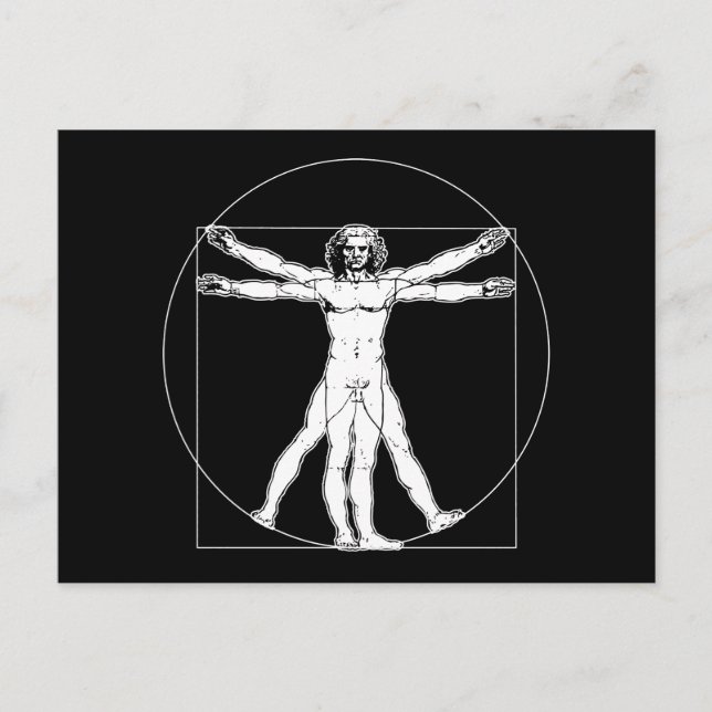 Da Vinci Vitruvian Man Postcard Postkarte (Vorderseite)