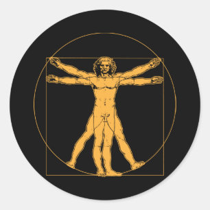 Da Vinci Vitruvian Man Runder Aufkleber