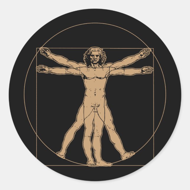 Da Vinci Vitruvian Man Sticker (Vorderseite)