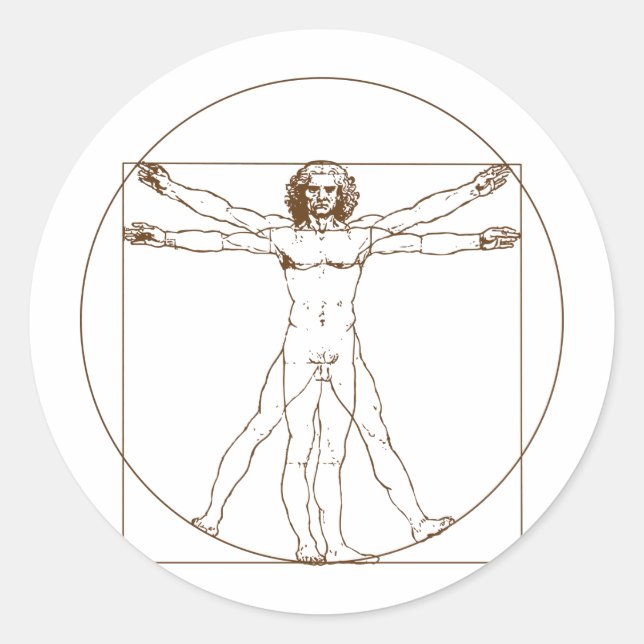 Da Vinci Vitruvian Man Sticker (Vorderseite)