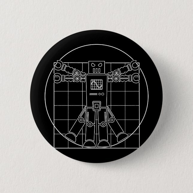 Da Vinci Vitruvian Robot Button (Vorderseite)