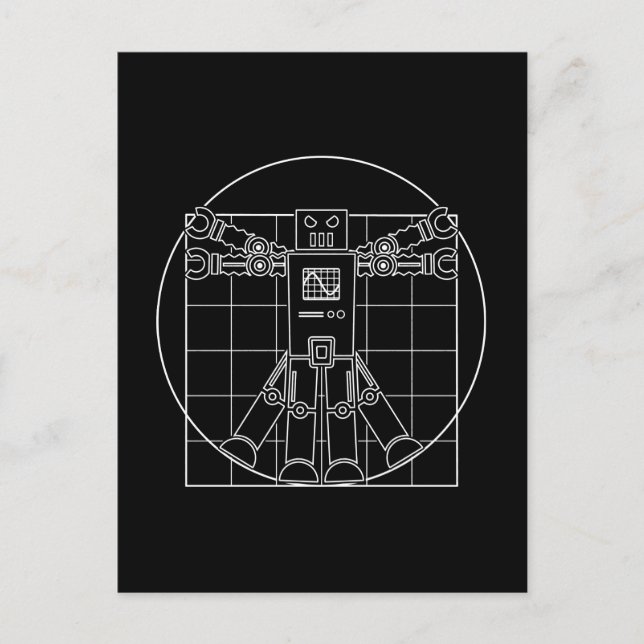 Da Vinci Vitruvian Robot Postkarte (Vorderseite)