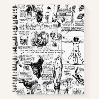 Da Vincis Anatomy Sketchbook Notizbuch