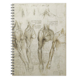 Da Vincis menschliche Skeleton Anatomie-Skizzen Notizblock