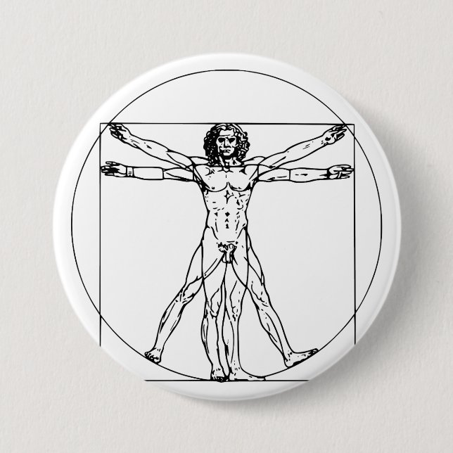 Da Vinci's Vitruvian Man Button (Vorderseite)