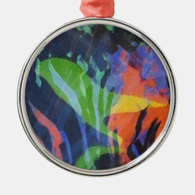 "DA-Vogel-" Verzierung - Spaß-Kunst durch Silbernes Ornament (Vorne)