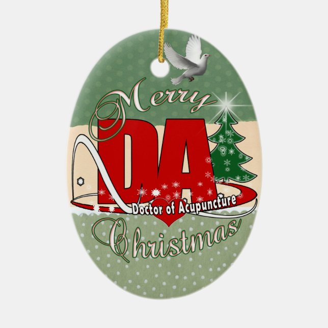 DA-WEIHNACHTSdoktor OF ACUPUNCTURE Keramik Ornament (Vorne)