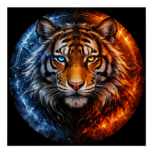 Daagwear – Duality Tiger   Fire & Ice Spirit Poster