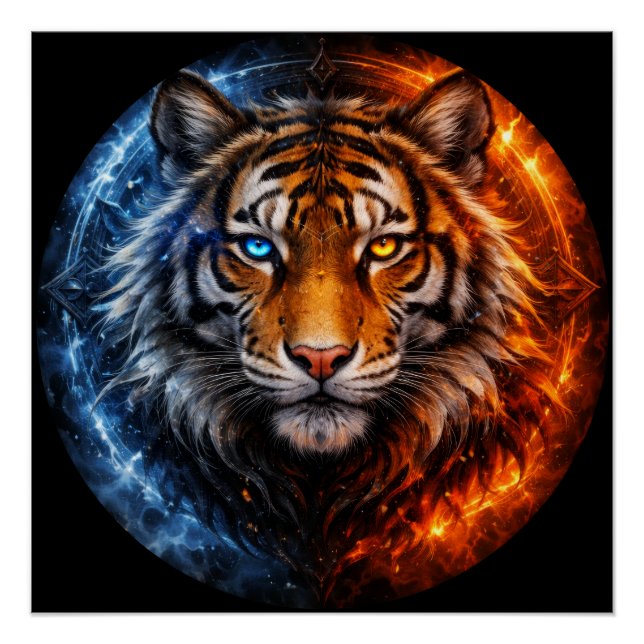 Daagwear – Duality Tiger | Fire & Ice Spirit Poster (Vorderseite)