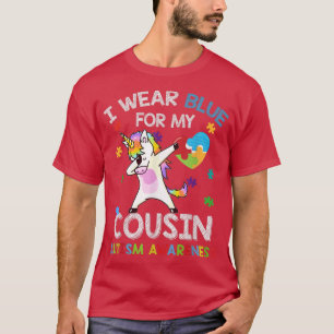 Dab Autismus Einhorn Puzzle Herz Ich trage Blau fü T-Shirt