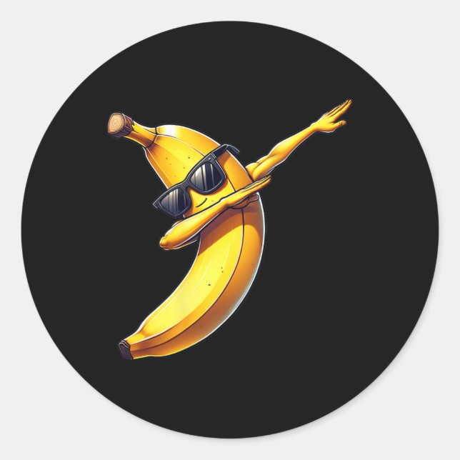 Dab Banana Dancing Banana Obstmäuse 1 Runder Aufkleber (Vorderseite)