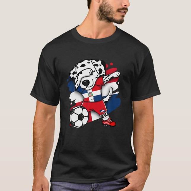 Dab Dalmatian Dominican Republic Soccer Fans Jerse T-Shirt (Vorderseite)