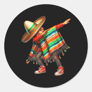 Dab Dance Dabbing Mexican Poncho Cinco De Mayo Runder Aufkleber