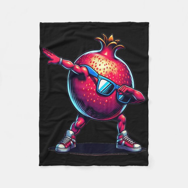 Dab Dance Pomegranate Funny Dancing Dabbing Obst Fleecedecke (Vorderseite)