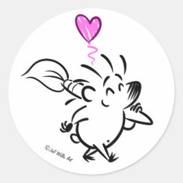 DAB der KÜNSTLER-IGEL Runder Aufkleber