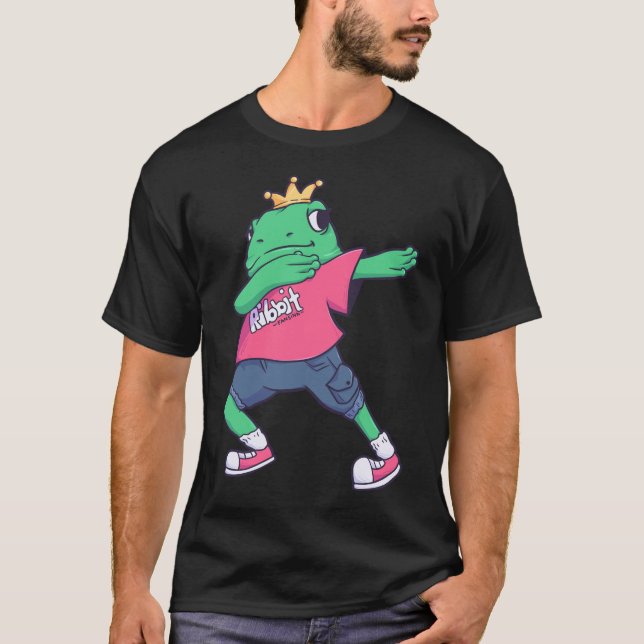 Dab Frog Ribbit King Quack Ding T-Shirt (Vorderseite)
