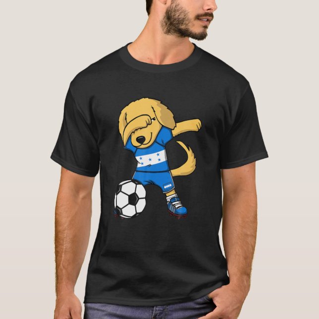Dab Golden Retriever Honduras Soccer Fans Jersey F T-Shirt (Vorderseite)