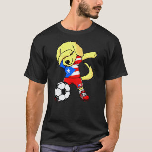 Dab Golden Retriever Puerto Rico Fußballfans Jerse T-Shirt
