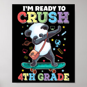 Dab Skateboarding Panda zerstört die 4. Klasse Ck Poster